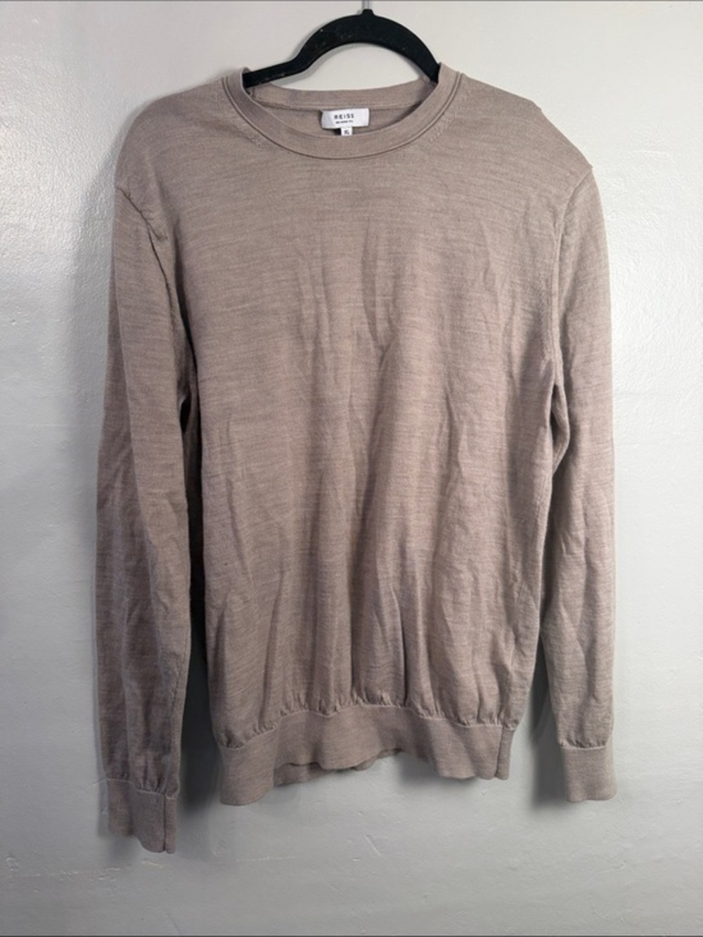 Reiss Men's Neutral Taupe Crewneck Sweater